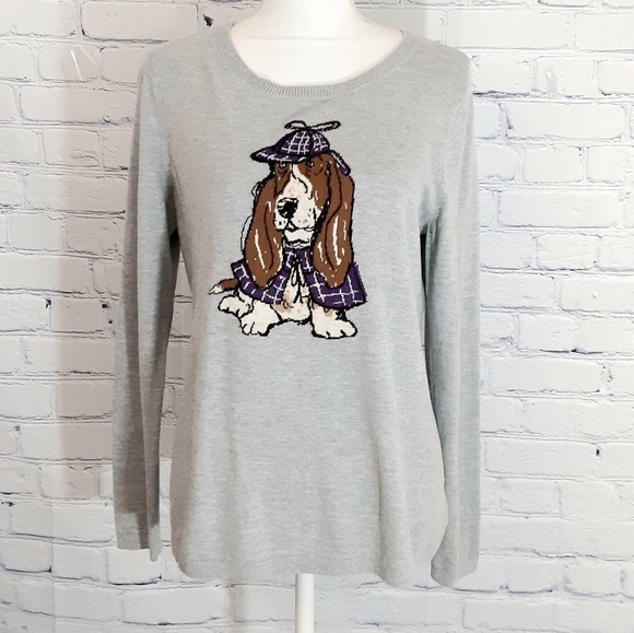 Talbots Sweaters Talbots Sherlock Hound Sweater Basset Hound Mp Poshmark